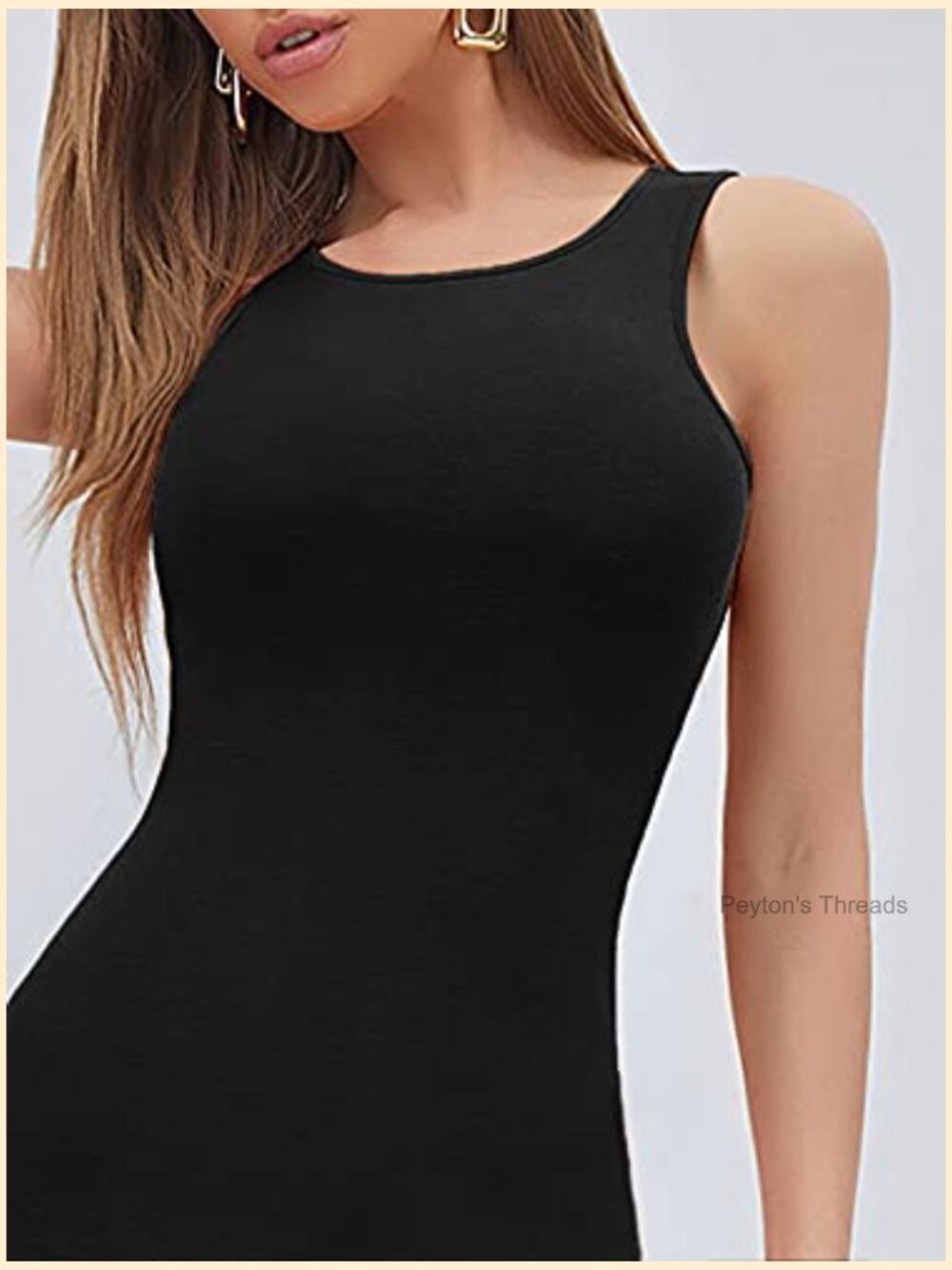 Bodycon Maxi Long Dress Sleeveless Crew Neck Pull On High Waist Slim Fit - Picture 5 of 6